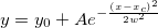 y=y_0+Ae^{-\frac{\left( x-x_c\right) ^2}{2w^2}}