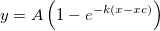 y=A\left( 1-e^{-k\left( x-xc\right) }\right)