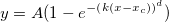 y=A(1-e^{-\left( k\left( x-x_c\right) \right) ^d})