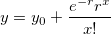 y=y_0+\frac{e^{-r}r^x}{x!}