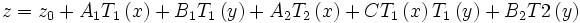 z=z_0+A_1T_1\left( x\right) +B_1T_1\left( y\right) +A_2T_2\left( x\right) +CT_1\left( x\right) T_1\left( y\right) +B_2T2\left( y\right) 