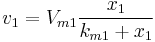 v_1=V_{m1}\frac{x_1}{k_{m1}+x_1}