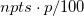 npts\cdot p/100