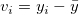 v_i=y_i-\bar{y}