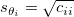 s_{\theta _i}=\sqrt{c_{ii}}\,\!