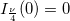 I_{\frac \nu 4}(0)=0