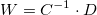 W = C^{-1}\cdot D