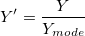 Y{}'=\frac{Y}{Y_{mode}}