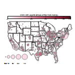 Crime rate comparison all over the United States with a bubble scale